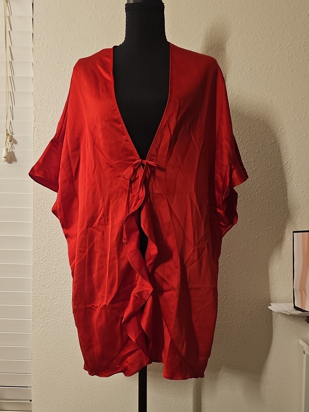 NWT Victorias Secret One Size Lingerie Satin Kimono Bath Robe Love Heart